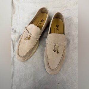 Loro Piana Summer Charms Walk Loafers Sand suede
